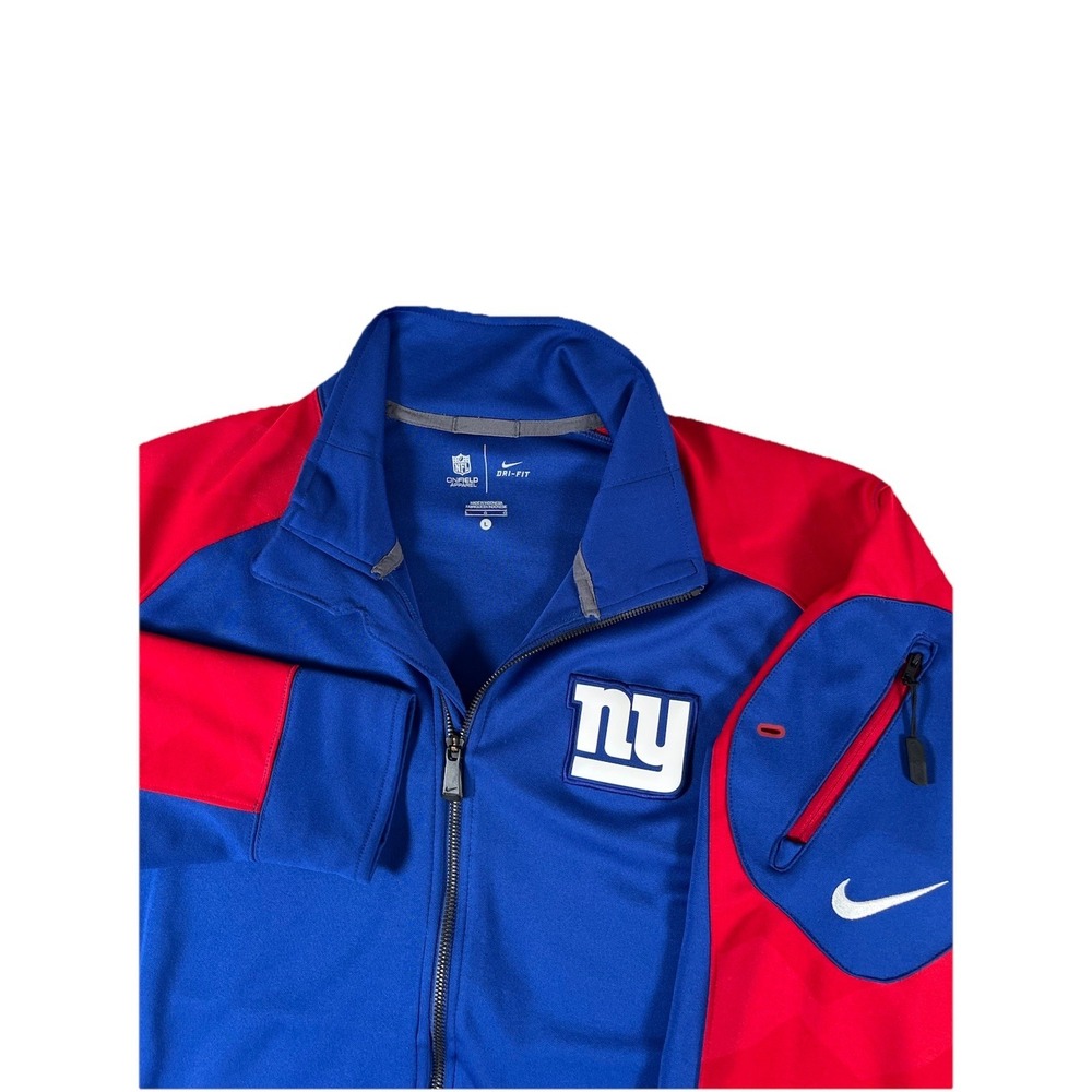 Nike Dri Fit New York Giants NFL Blue Red‎ Full Zip Jacket Men's Sz Large